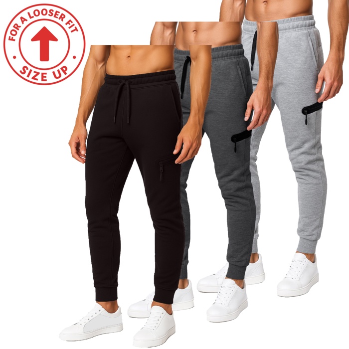 Men’s Tech Fleece Jogger Sweatpants (3 Pack) - Ideal for Training or Casual Wear